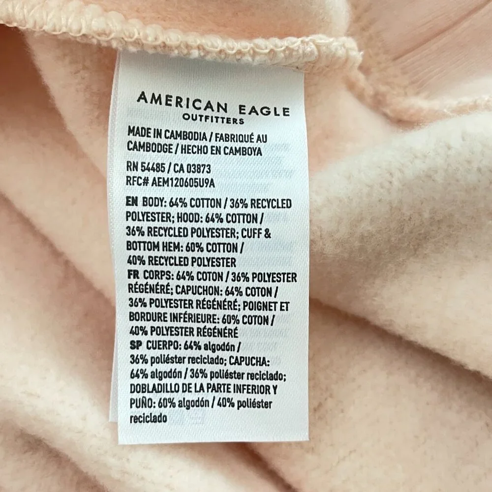 American Eagle Pink Book Club Sweatshirt Hoodie XS NWT Booked & Busy - Picture 7 of 13